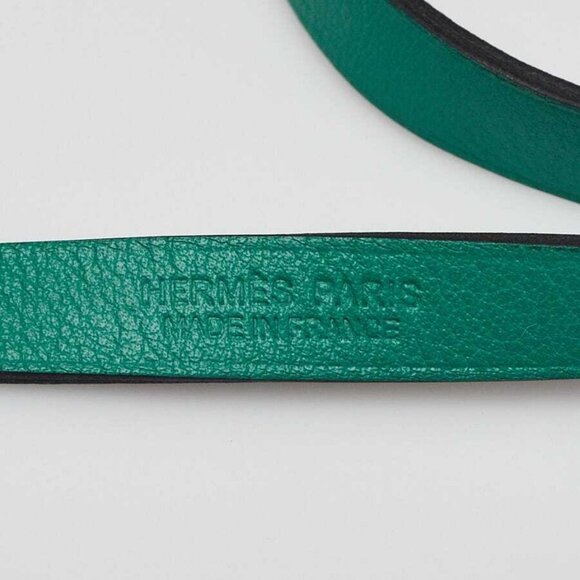 Hermes Bambou/Black Swift Leather Palladium Plated Medor Infini Double Tour - Picture 7 of 7